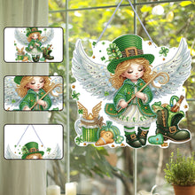 Load image into Gallery viewer, Acrylic Clover Angel Single-Sided 5D DIY Diamond Painting Hanging Pendant
