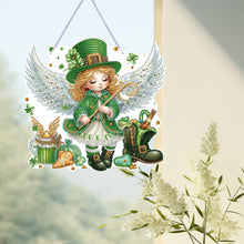 Load image into Gallery viewer, Acrylic Clover Angel Single-Sided 5D DIY Diamond Painting Hanging Pendant
