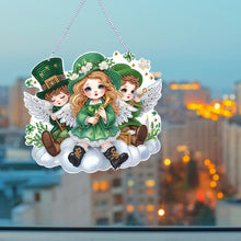 Load image into Gallery viewer, Acrylic Clover Angel Single-Sided 5D DIY Diamond Painting Hanging Pendant
