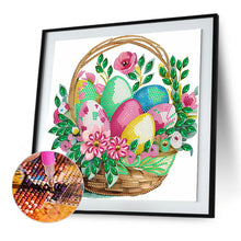 Load image into Gallery viewer, Basket Bouquet With Easter Eggs 30*30CM (canvas) Partial Special-Shaped Drill Diamond Painting
