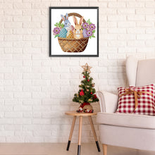 Load image into Gallery viewer, Basket Bouquet With Easter Eggs 30*30CM (canvas) Partial Special-Shaped Drill Diamond Painting
