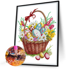 Load image into Gallery viewer, Basket Bouquet With Easter Eggs 30*40CM (canvas) Partial Special-Shaped Drill Diamond Painting
