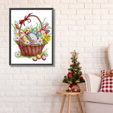 Load image into Gallery viewer, Basket Bouquet With Easter Eggs 30*40CM (canvas) Partial Special-Shaped Drill Diamond Painting
