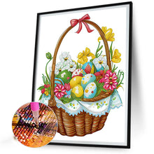 Load image into Gallery viewer, Basket Bouquet With Easter Eggs 30*40CM (canvas) Partial Special-Shaped Drill Diamond Painting
