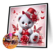 Load image into Gallery viewer, Love Rose Little White Bear 30*30CM (canvas) Full Round Drill Diamond Painting
