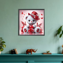 Load image into Gallery viewer, Love Rose Little White Bear 30*30CM (canvas) Full Round Drill Diamond Painting
