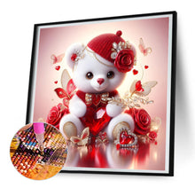 Load image into Gallery viewer, Love Rose Little White Bear 30*30CM (canvas) Full Round Drill Diamond Painting
