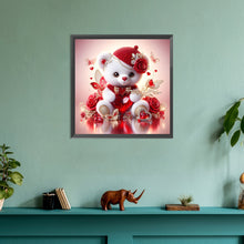 Load image into Gallery viewer, Love Rose Little White Bear 30*30CM (canvas) Full Round Drill Diamond Painting
