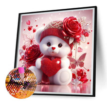 Load image into Gallery viewer, Love Rose Little White Bear 30*30CM (canvas) Full Round Drill Diamond Painting
