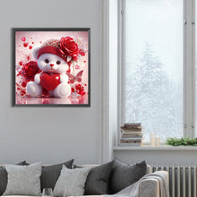 Load image into Gallery viewer, Love Rose Little White Bear 30*30CM (canvas) Full Round Drill Diamond Painting
