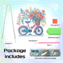 Load image into Gallery viewer, Acrylic Bicycle Flowers Single-Sided 5D DIY Diamond Painting Hanging Pendant
