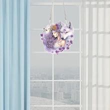 Load image into Gallery viewer, Acrylic Girl and Fox Single-Sided 5D DIY Diamond Painting Hanging Pendant
