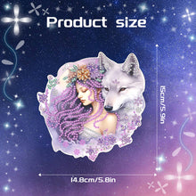 Load image into Gallery viewer, Acrylic Girl and Fox Single-Sided 5D DIY Diamond Painting Hanging Pendant
