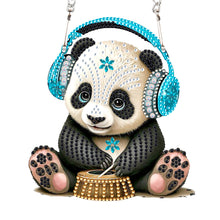 Load image into Gallery viewer, Acrylic Earphone Panda Single-Sided 5D DIY Diamond Painting Hanging Pendant
