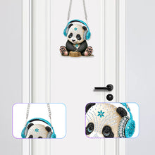 Load image into Gallery viewer, Acrylic Earphone Panda Single-Sided 5D DIY Diamond Painting Hanging Pendant
