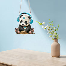 Load image into Gallery viewer, Acrylic Earphone Panda Single-Sided 5D DIY Diamond Painting Hanging Pendant
