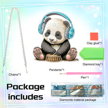 Load image into Gallery viewer, Acrylic Earphone Panda Single-Sided 5D DIY Diamond Painting Hanging Pendant
