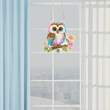 Load image into Gallery viewer, Acrylic Owl Single-Sided Diamond Painting Hanging Pendant for Home Wall Decor
