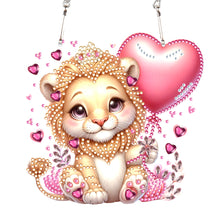 Load image into Gallery viewer, Acrylic Heart Lion Single-Sided Diamond Painting Hanging Pendant for Wall Decor
