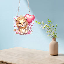 Load image into Gallery viewer, Acrylic Heart Lion Single-Sided Diamond Painting Hanging Pendant for Wall Decor
