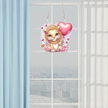 Load image into Gallery viewer, Acrylic Heart Lion Single-Sided Diamond Painting Hanging Pendant for Wall Decor
