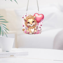 Load image into Gallery viewer, Acrylic Heart Lion Single-Sided Diamond Painting Hanging Pendant for Wall Decor
