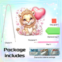 Load image into Gallery viewer, Acrylic Heart Lion Single-Sided Diamond Painting Hanging Pendant for Wall Decor
