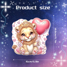 Load image into Gallery viewer, Acrylic Heart Lion Single-Sided Diamond Painting Hanging Pendant for Wall Decor
