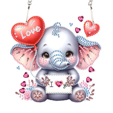 Load image into Gallery viewer, Acrylic Heart Elephant Single-Sided 5D DIY Diamond Painting Hanging Pendant
