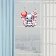 Load image into Gallery viewer, Acrylic Heart Elephant Single-Sided 5D DIY Diamond Painting Hanging Pendant
