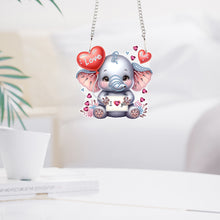 Load image into Gallery viewer, Acrylic Heart Elephant Single-Sided 5D DIY Diamond Painting Hanging Pendant
