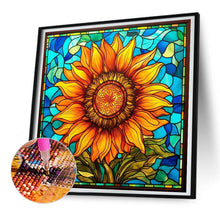 Load image into Gallery viewer, Glass Painting Sunflower Flowers 30*30CM (canvas) Full Round Drill Diamond Painting
