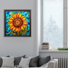 Load image into Gallery viewer, Glass Painting Sunflower Flowers 30*30CM (canvas) Full Round Drill Diamond Painting
