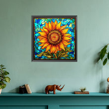 Load image into Gallery viewer, Glass Painting Sunflower Flowers 30*30CM (canvas) Full Round Drill Diamond Painting
