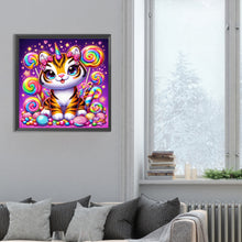 Load image into Gallery viewer, Candy And Tiger 30*30CM (canvas) Full Round Drill Diamond Painting
