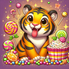 Load image into Gallery viewer, Dessert And Tiger 30*30CM (canvas) Full Round Drill Diamond Painting
