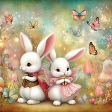 Load image into Gallery viewer, Two White Rabbits 30*30CM (canvas) Full Round Drill Diamond Painting
