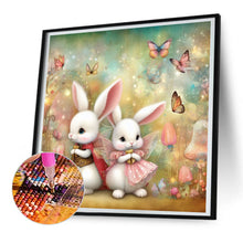 Load image into Gallery viewer, Two White Rabbits 30*30CM (canvas) Full Round Drill Diamond Painting
