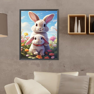 Garden Rabbit 30*40CM (canvas) Full Round Drill Diamond Painting