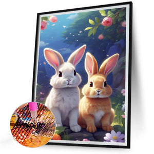 Garden Rabbit 30*40CM (canvas) Full Round Drill Diamond Painting