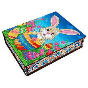 Wooden Rabbit Easter Eggs DIY Special Shaped Diamond Painting Jewelry Organiser