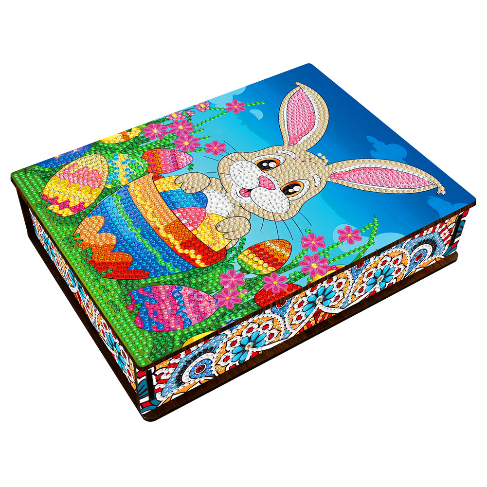 Wooden Rabbit Easter Eggs DIY Special Shaped Diamond Painting Jewelry Organiser