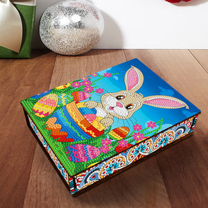 Wooden Rabbit Easter Eggs DIY Special Shaped Diamond Painting Jewelry Organiser