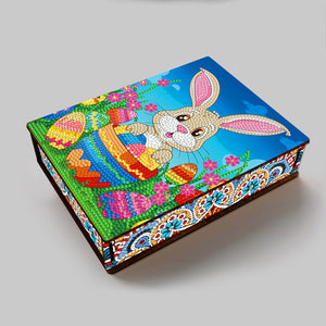 Wooden Rabbit Easter Eggs DIY Special Shaped Diamond Painting Jewelry Organiser