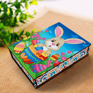 Wooden Rabbit Easter Eggs DIY Special Shaped Diamond Painting Jewelry Organiser