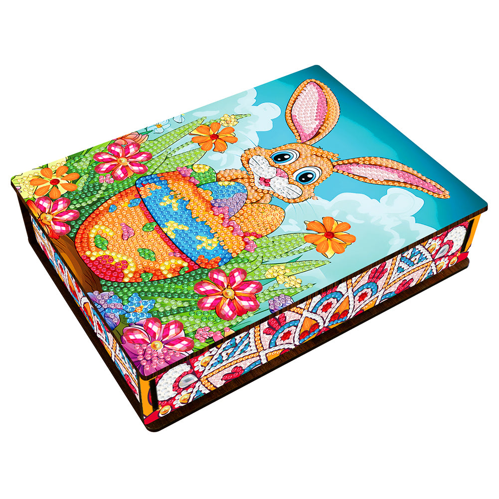 Wooden Rabbit Easter Eggs DIY Special Shaped Diamond Painting Jewelry Organiser