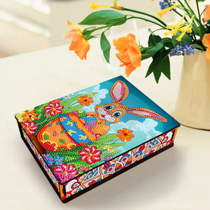 Wooden Rabbit Easter Eggs DIY Special Shaped Diamond Painting Jewelry Organiser