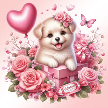 Load image into Gallery viewer, Love Rose Puppy 30*30CM (canvas) Full Round Drill Diamond Painting
