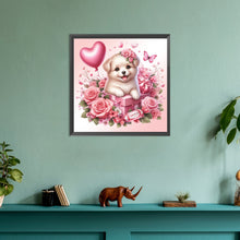 Load image into Gallery viewer, Love Rose Puppy 30*30CM (canvas) Full Round Drill Diamond Painting
