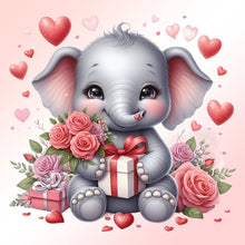 Load image into Gallery viewer, Love Rose Elephant 30*30CM (canvas) Full Round Drill Diamond Painting
